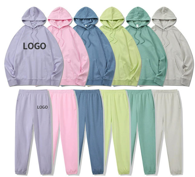 Custom Logo Cotton Polyester Fleece Cheap Tracksuit Set
